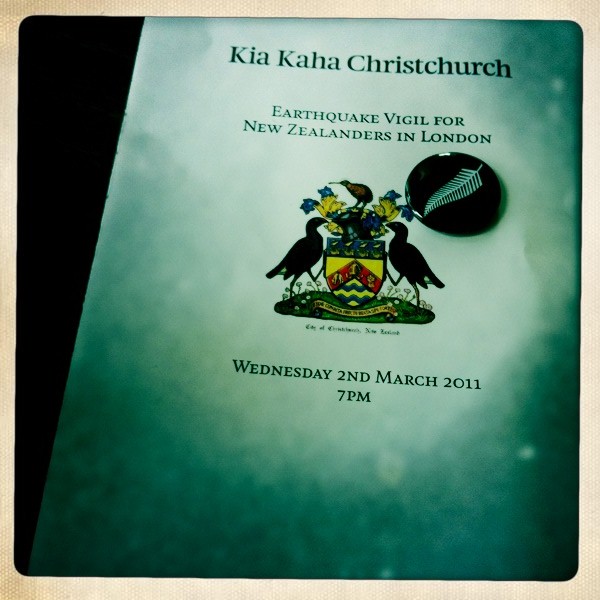 Christchurch Earthquake Vigil, London - Wed 2nd March, 2011